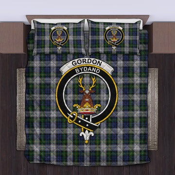 Gordon Dress Tartan Quilt Bed Set with Family Crest