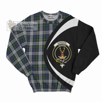 Gordon Dress Tartan Sweatshirt with Family Crest Circle Style