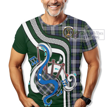 Gordon Dress Tartan T-Shirt with Epic Bagpipe Style