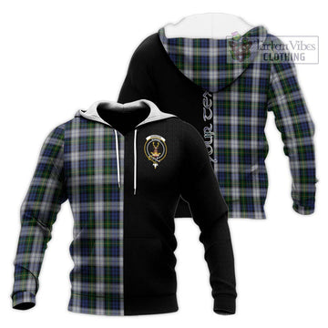 Gordon Dress Tartan Knitted Hoodie with Family Crest and Half Of Me Style