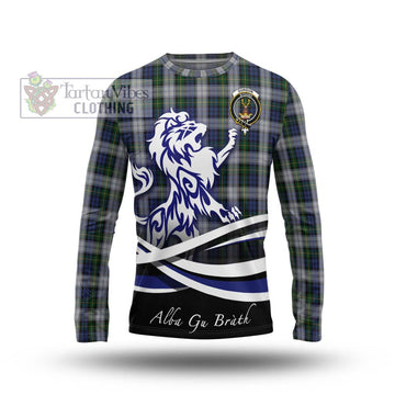 Gordon Dress Tartan Long Sleeve T-Shirt with Alba Gu Brath Regal Lion Emblem