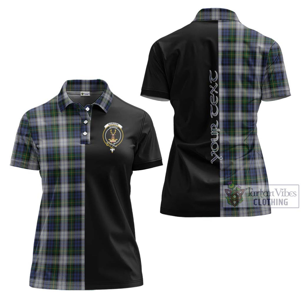 Gordon Dress Tartan Women's Polo Shirt with Family Crest and Half Of Me Style Women - Tartanvibesclothing Shop