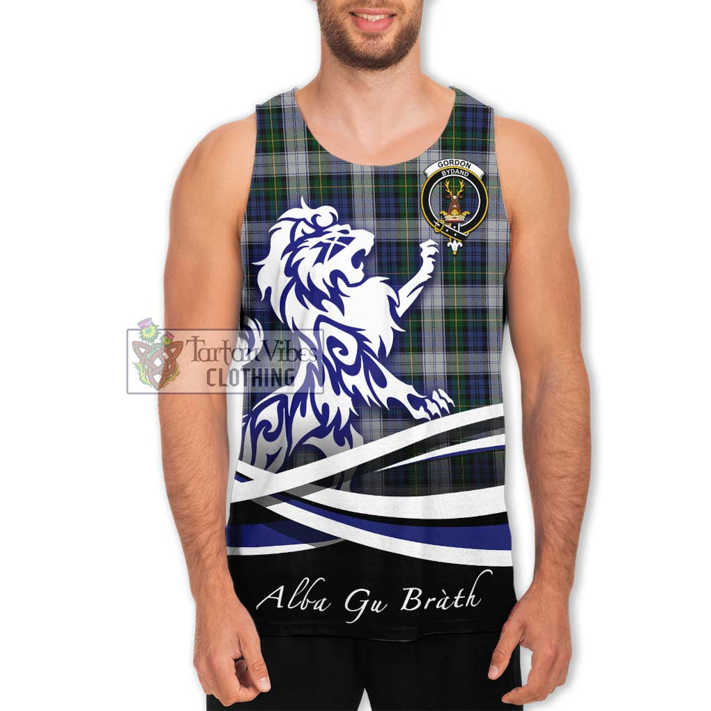 Gordon Dress Tartan Men's Tank Top with Alba Gu Brath Regal Lion Emblem Men - Tartanvibesclothing Shop