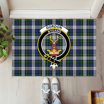 Gordon Dress Tartan Door Mat with Family Crest