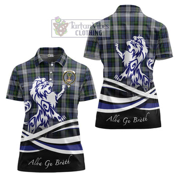 Gordon Dress Tartan Women's Polo Shirt with Alba Gu Brath Regal Lion Emblem