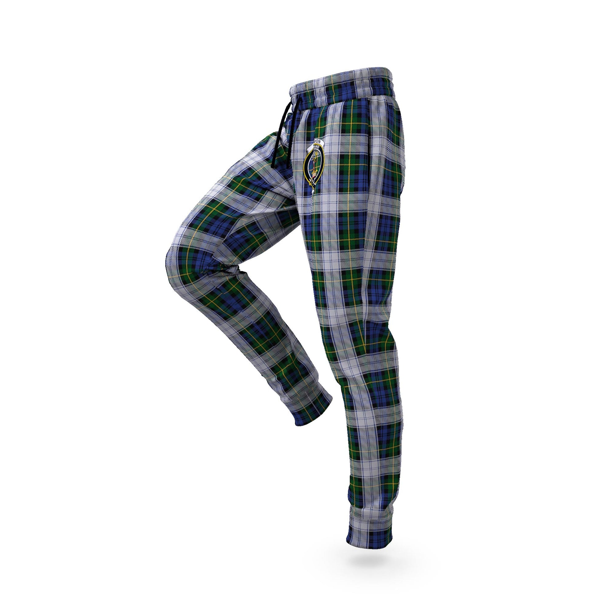 Gordon Dress Tartan Joggers Pants with Family Crest S - Tartan Vibes Clothing