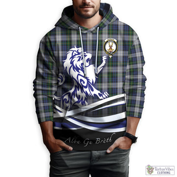 Gordon Dress Tartan Hoodie with Alba Gu Brath Regal Lion Emblem