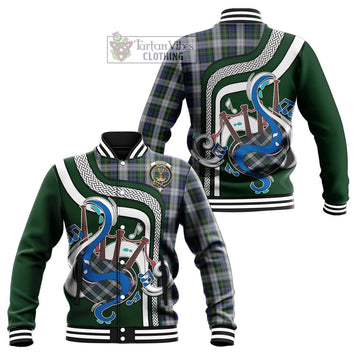 Gordon Dress Tartan Baseball Jacket with Epic Bagpipe Style