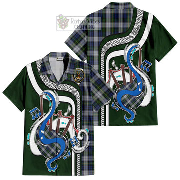 Gordon Dress Tartan Short Sleeve Button Shirt with Epic Bagpipe Style