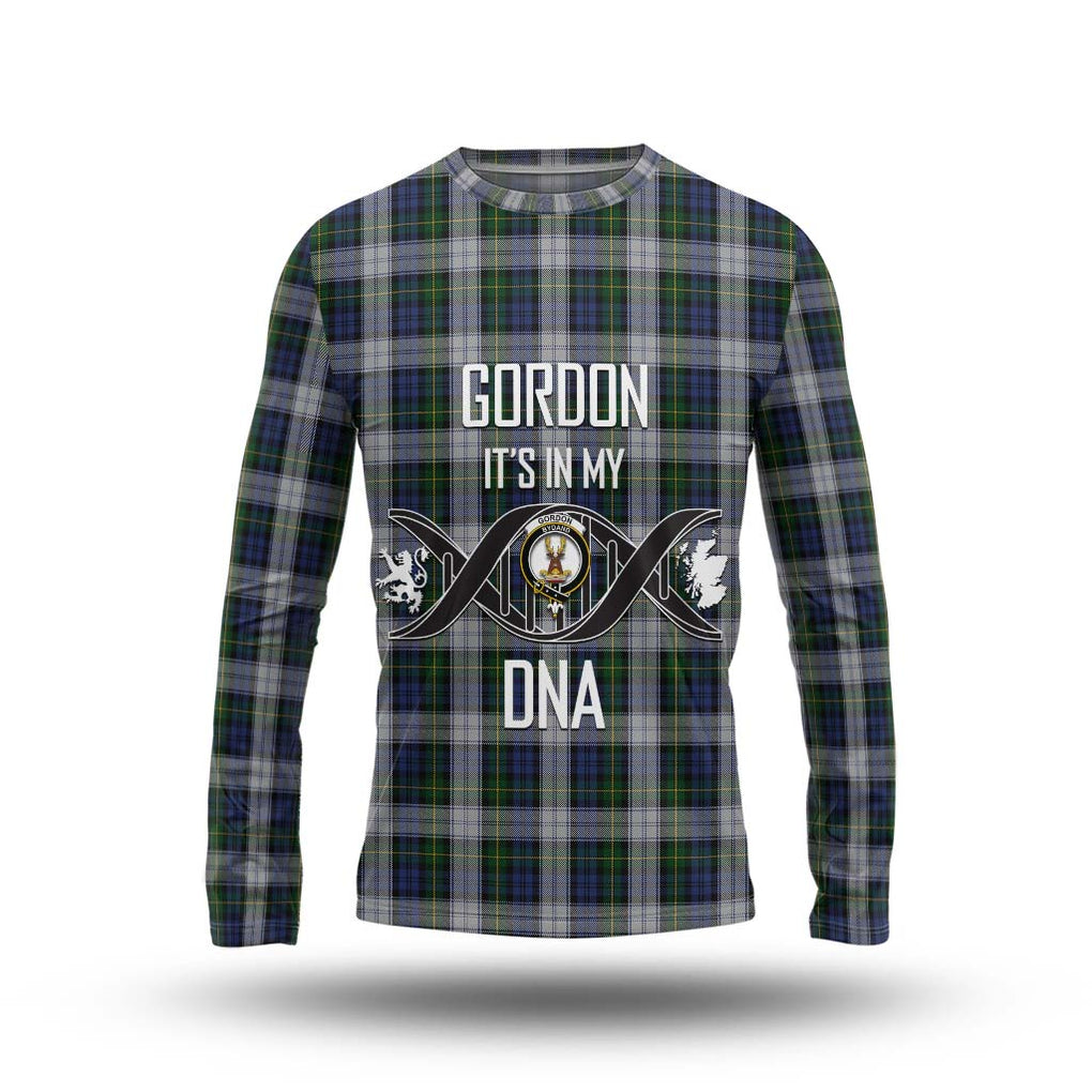 Gordon Dress Tartan Long Sleeve T-Shirt with Family Crest DNA In Me Style Unisex - Tartanvibesclothing Shop