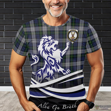 Gordon Dress Tartan T-Shirt with Alba Gu Brath Regal Lion Emblem