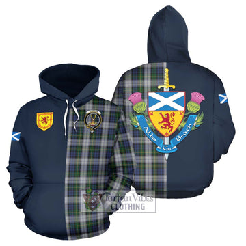 Gordon Dress Tartan Hoodie Alba with Scottish Lion Royal Arm Half Style