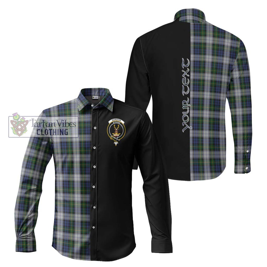 Gordon Dress Tartan Long Sleeve Button Shirt with Family Crest and Half Of Me Style Men's Shirt S - Tartanvibesclothing Shop