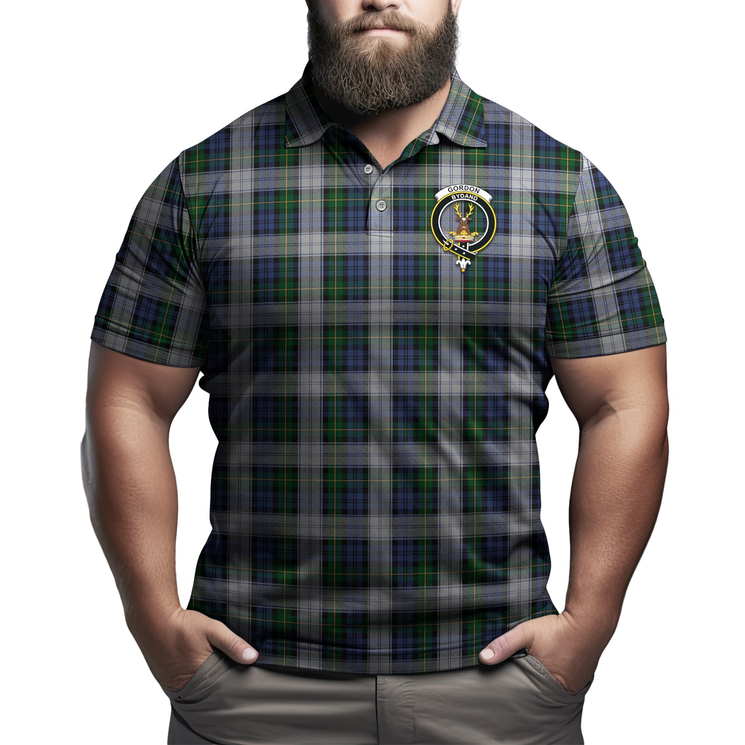 Gordon Dress Tartan Men's Polo Shirt with Family Crest Kid - Tartan Vibes Clothing