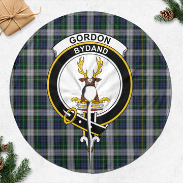 Gordon Dress Tartan Christmas Tree Skirt with Family Crest