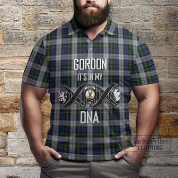 Gordon Dress Tartan Polo Shirt with Family Crest DNA In Me Style