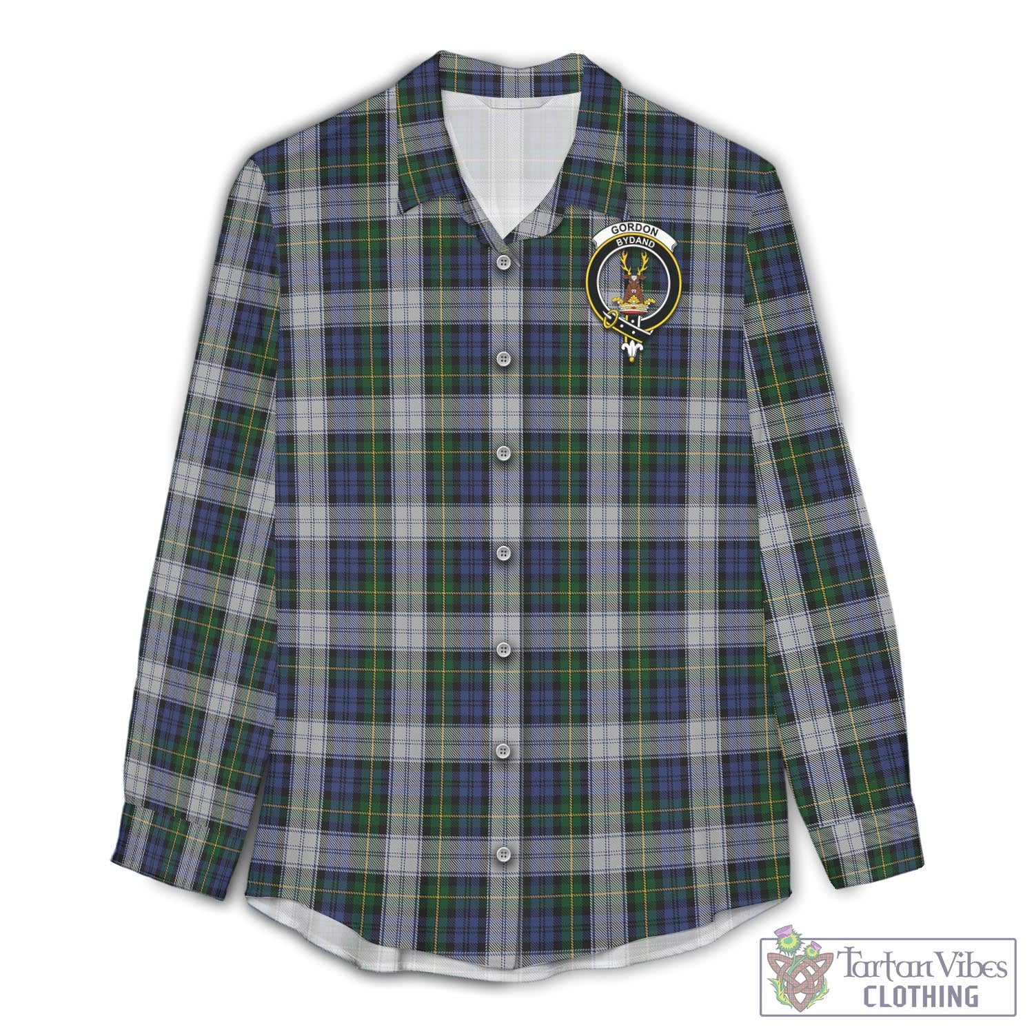 Tartan Vibes Clothing Gordon Dress Tartan Womens Casual Shirt with Family Crest