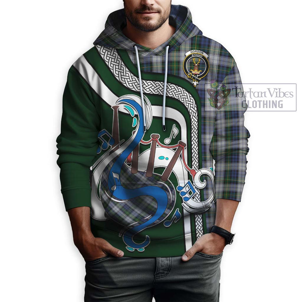 Gordon Dress Tartan Hoodie with Epic Bagpipe Style Zip Hoodie - Tartanvibesclothing Shop