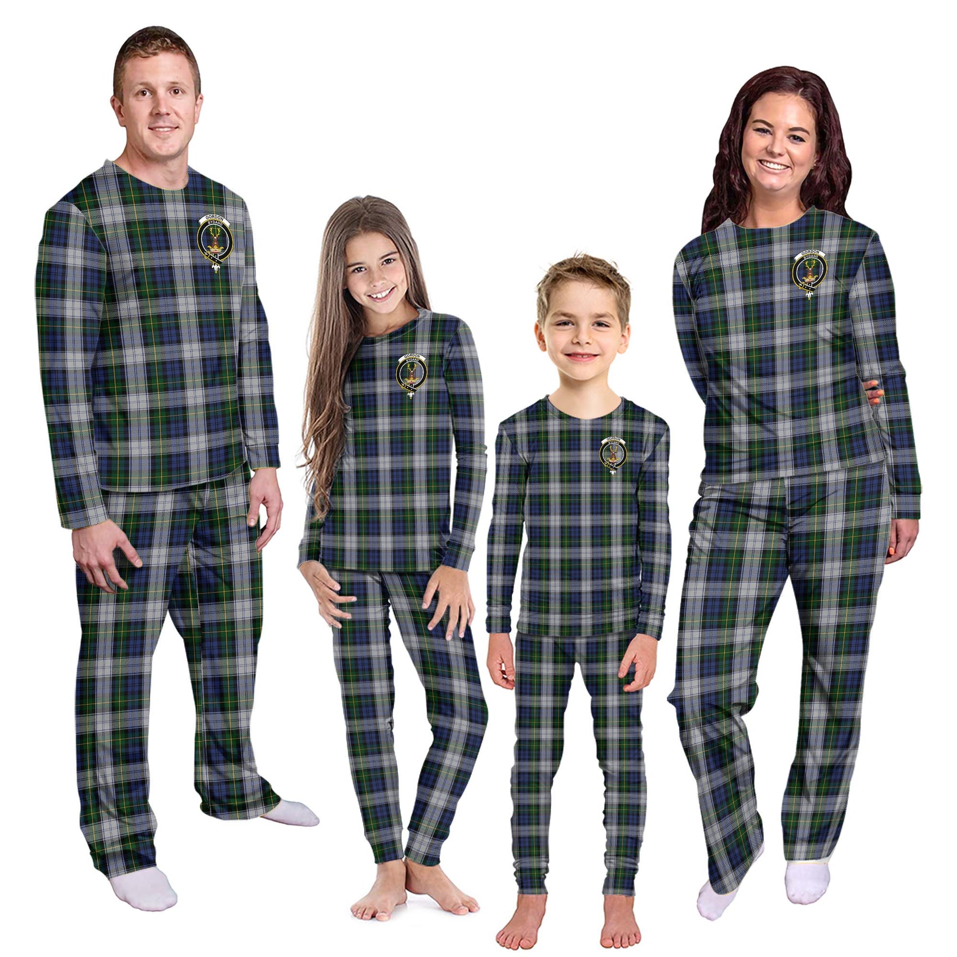 Gordon Dress Tartan Pajamas Family Set with Family Crest Kid - Tartan Vibes Clothing