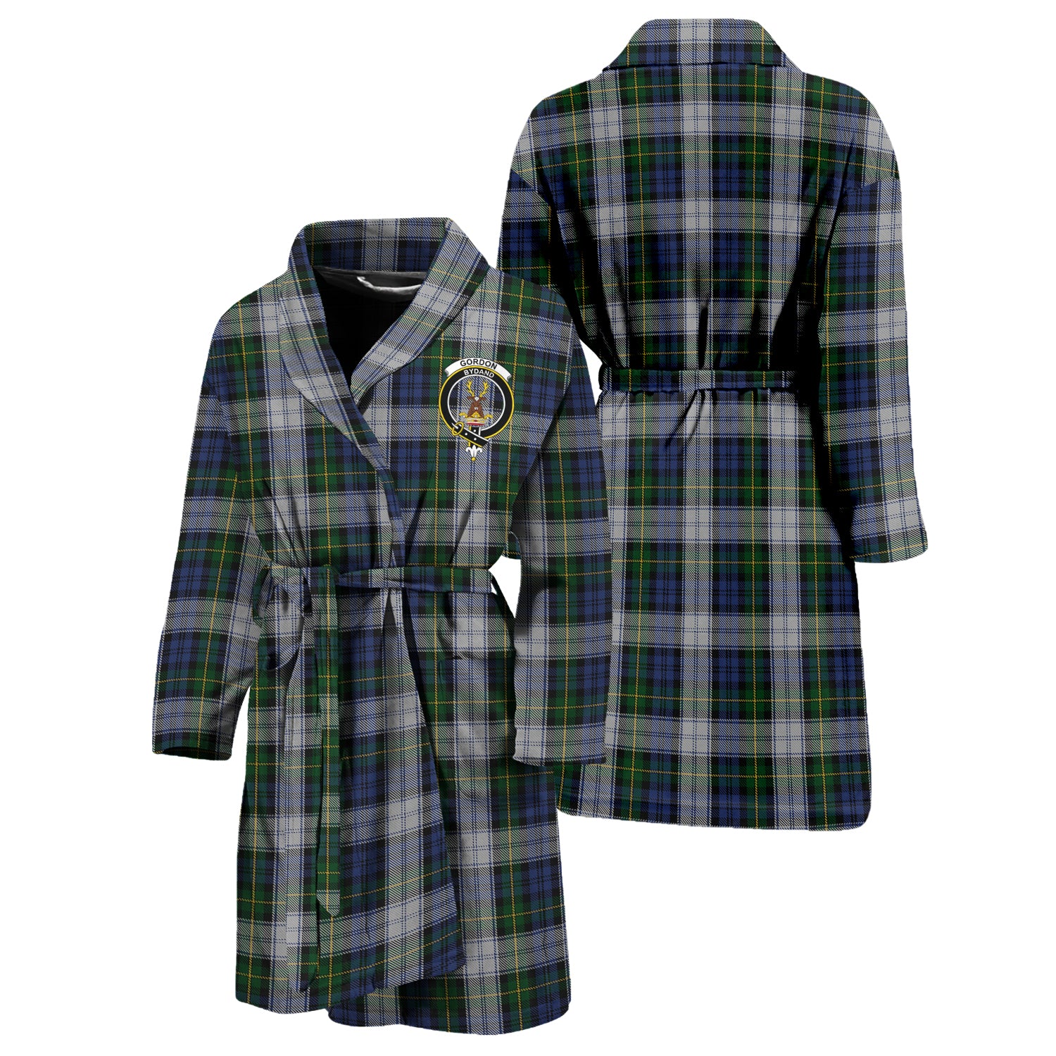 Gordon Dress Tartan Bathrobe with Family Crest Unisex S - Tartan Vibes Clothing