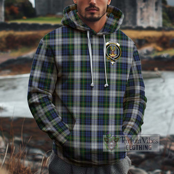 Gordon Dress Tartan Cotton Hoodie with Family Crest