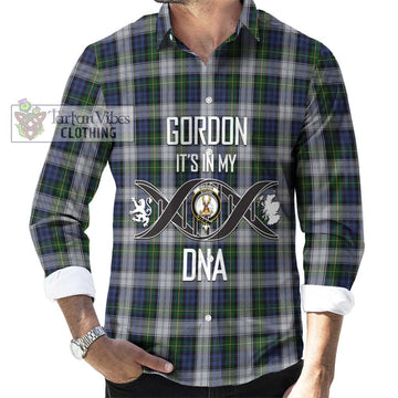 Gordon Dress Tartan Long Sleeve Button Shirt with Family Crest DNA In Me Style