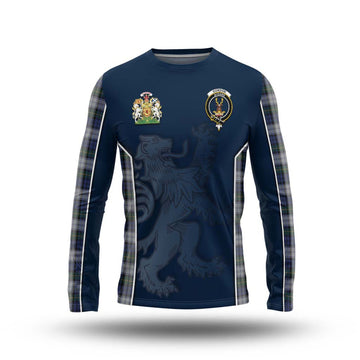 Gordon Dress Tartan Long Sleeve T-Shirt with Family Crest and Lion Rampant Vibes Sport Style