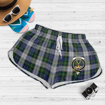 Gordon Dress Tartan Womens Shorts with Family Crest