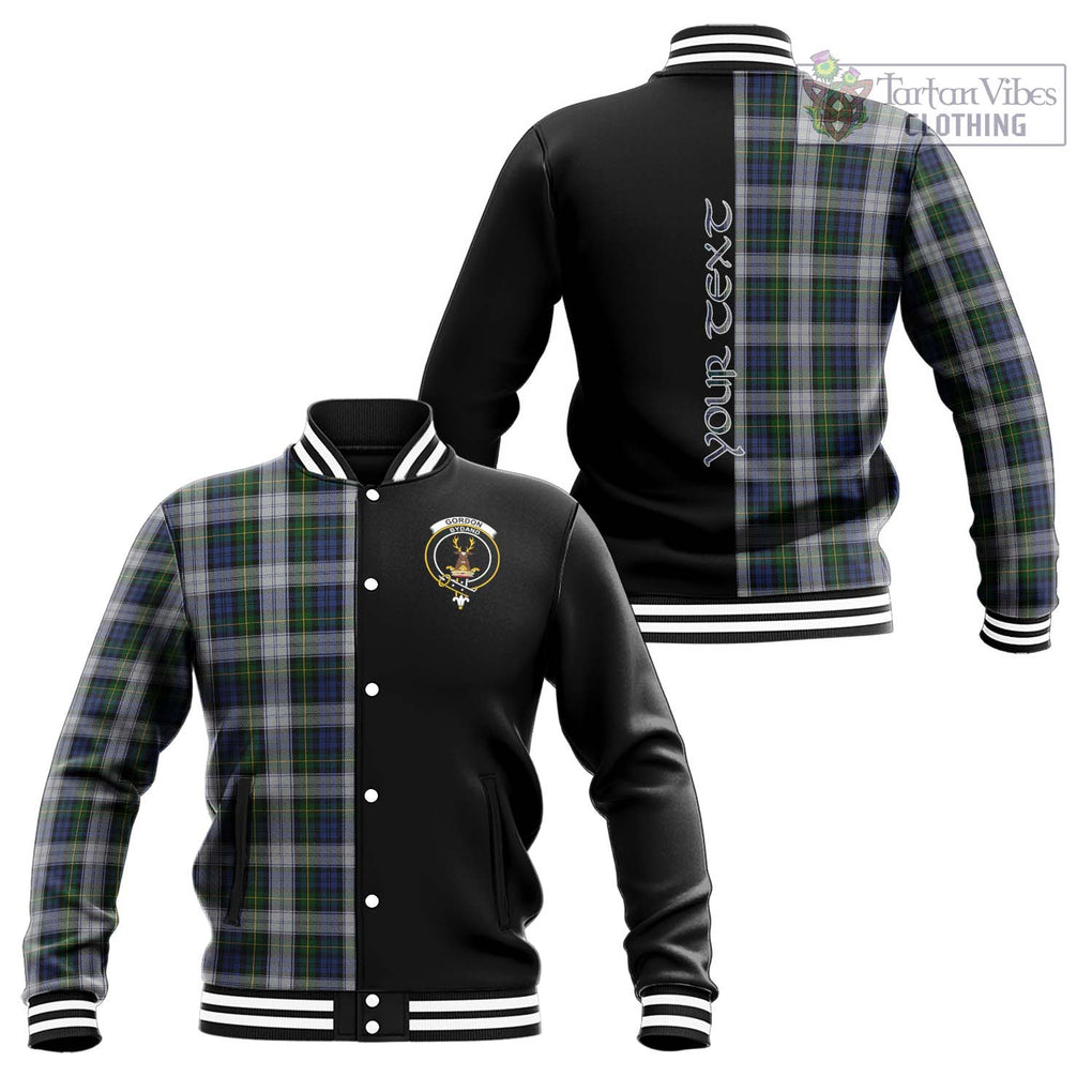 Gordon Dress Tartan Baseball Jacket with Family Crest and Half Of Me Style Unisex - Tartanvibesclothing Shop