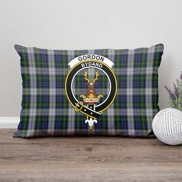 Gordon Dress Tartan Pillow Cover with Family Crest