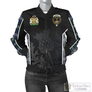 Gordon Dress Tartan Bomber Jacket with Family Crest and Scottish Thistle Vibes Sport Style