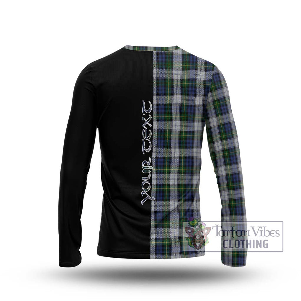 Gordon Dress Tartan Long Sleeve T-Shirt with Family Crest and Half Of Me Style - Tartanvibesclothing Shop