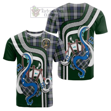 Gordon Dress Tartan Cotton T-shirt with Epic Bagpipe Style