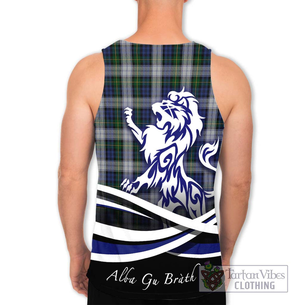 Gordon Dress Tartan Men's Tank Top with Alba Gu Brath Regal Lion Emblem - Tartanvibesclothing Shop