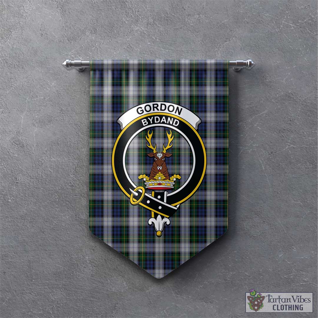 Tartan Vibes Clothing Gordon Dress Tartan Gonfalon, Tartan Banner with Family Crest