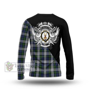 Gordon Dress Tartan Long Sleeve T-Shirt with Family Crest and Military Logo Style