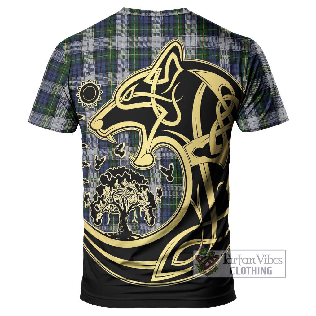 Gordon Dress Tartan T-Shirt with Family Crest Celtic Wolf Style - Tartan Vibes Clothing