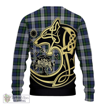 Gordon Dress Tartan Ugly Sweater with Family Crest Celtic Wolf Style