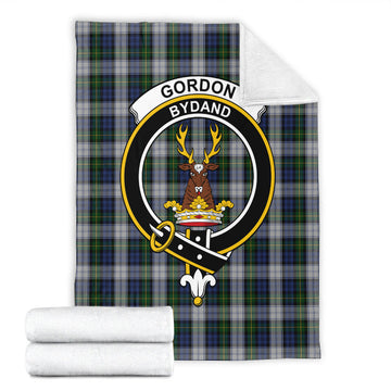 Gordon Dress Tartan Blanket with Family Crest