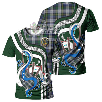 Gordon Dress Tartan T-Shirt with Epic Bagpipe Style