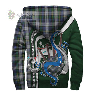 Gordon Dress Tartan Sherpa Hoodie with Epic Bagpipe Style