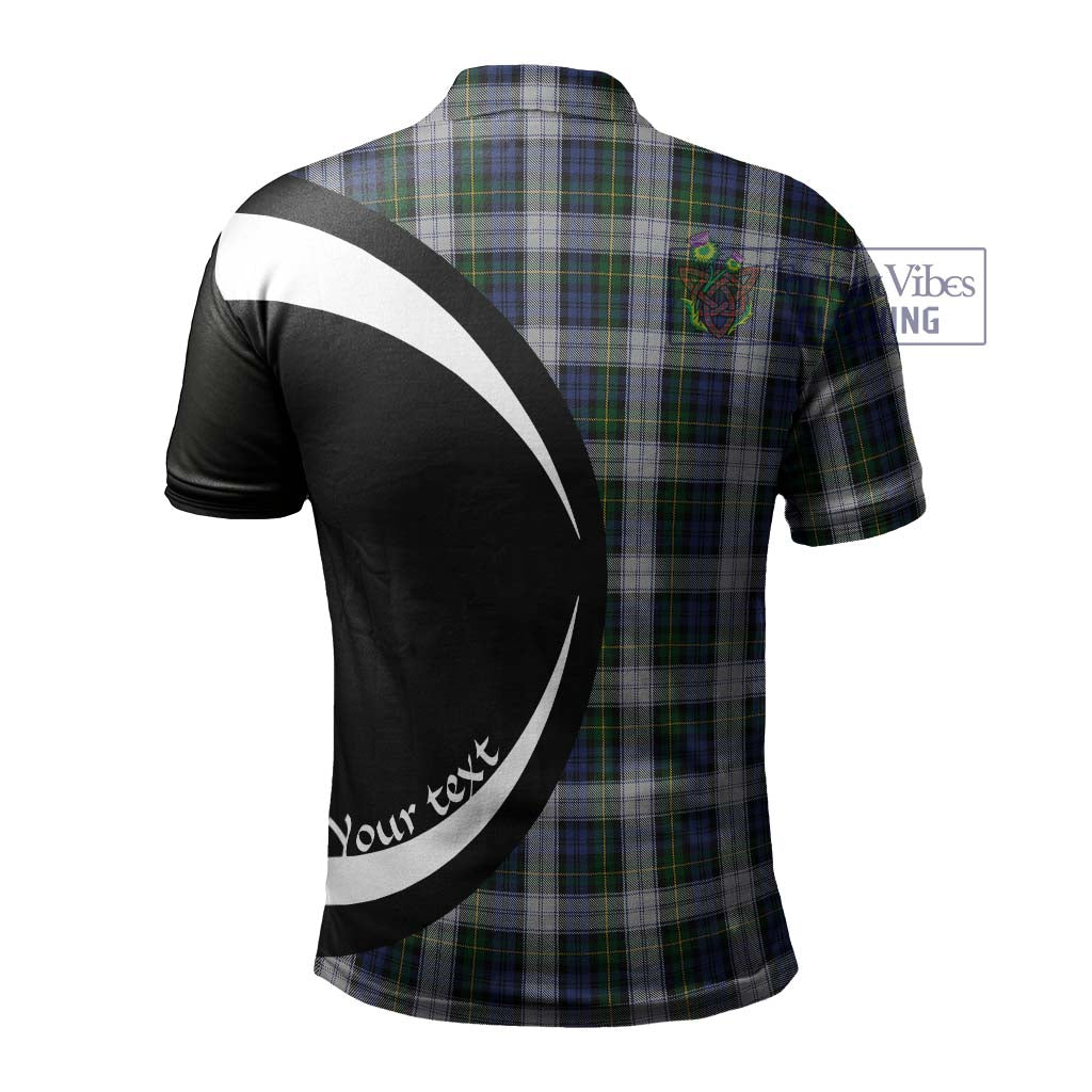 Tartan Vibes Clothing Gordon Dress Tartan Men's Polo Shirt with Family Crest Circle Style