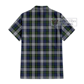 Gordon Dress Tartan Short Sleeve Button Shirt with Family Crest DNA In Me Style