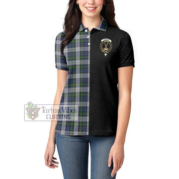 Gordon Dress Tartan Women's Polo Shirt with Family Crest and Half Of Me Style