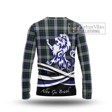 Gordon Dress Tartan Long Sleeve T-Shirt with Alba Gu Brath Regal Lion Emblem