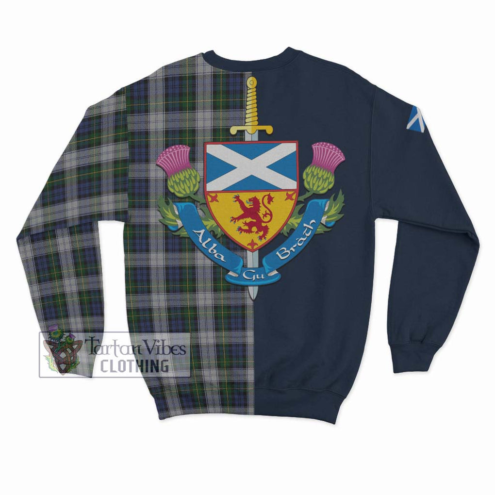 Tartan Vibes Clothing Gordon Dress Tartan Sweatshirt with Scottish Lion Royal Arm Half Style