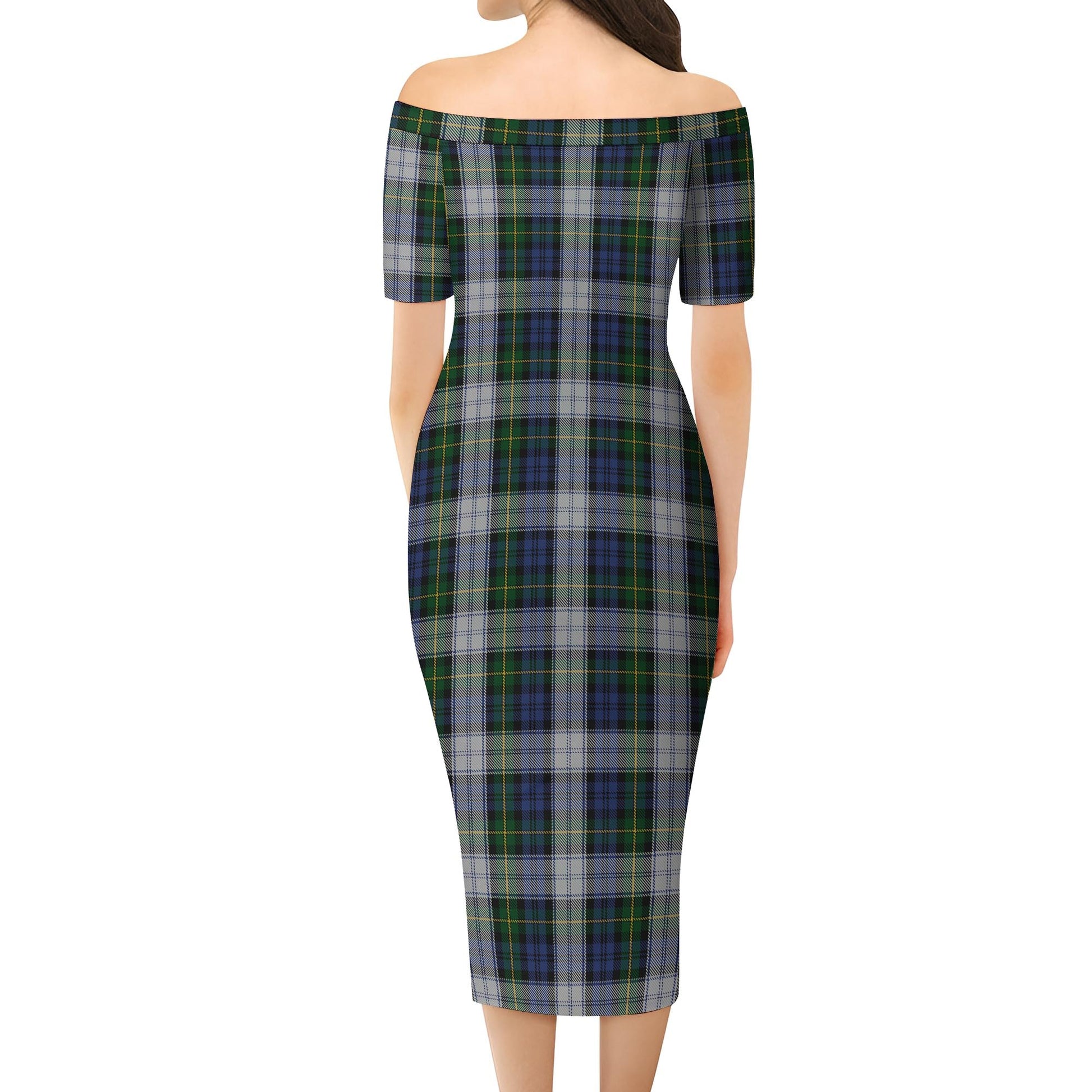 Gordon Dress Tartan Off Shoulder Lady Dress - Tartanvibesclothing