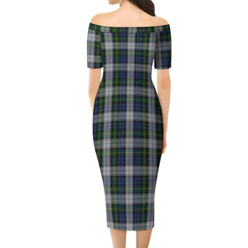 Gordon Dress Tartan Off Shoulder Lady Dress