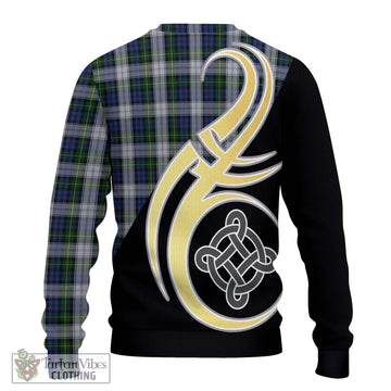 Gordon Dress Tartan Ugly Sweater with Family Crest and Celtic Symbol Style