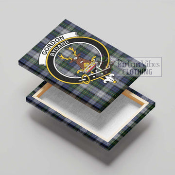 Gordon Dress Tartan Canvas Print Wall Art with Family Crest